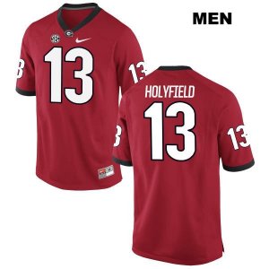 Men's Georgia Bulldogs NCAA #13 Elijah Holyfield Nike Stitched Red Authentic College Football Jersey JXE2854MG